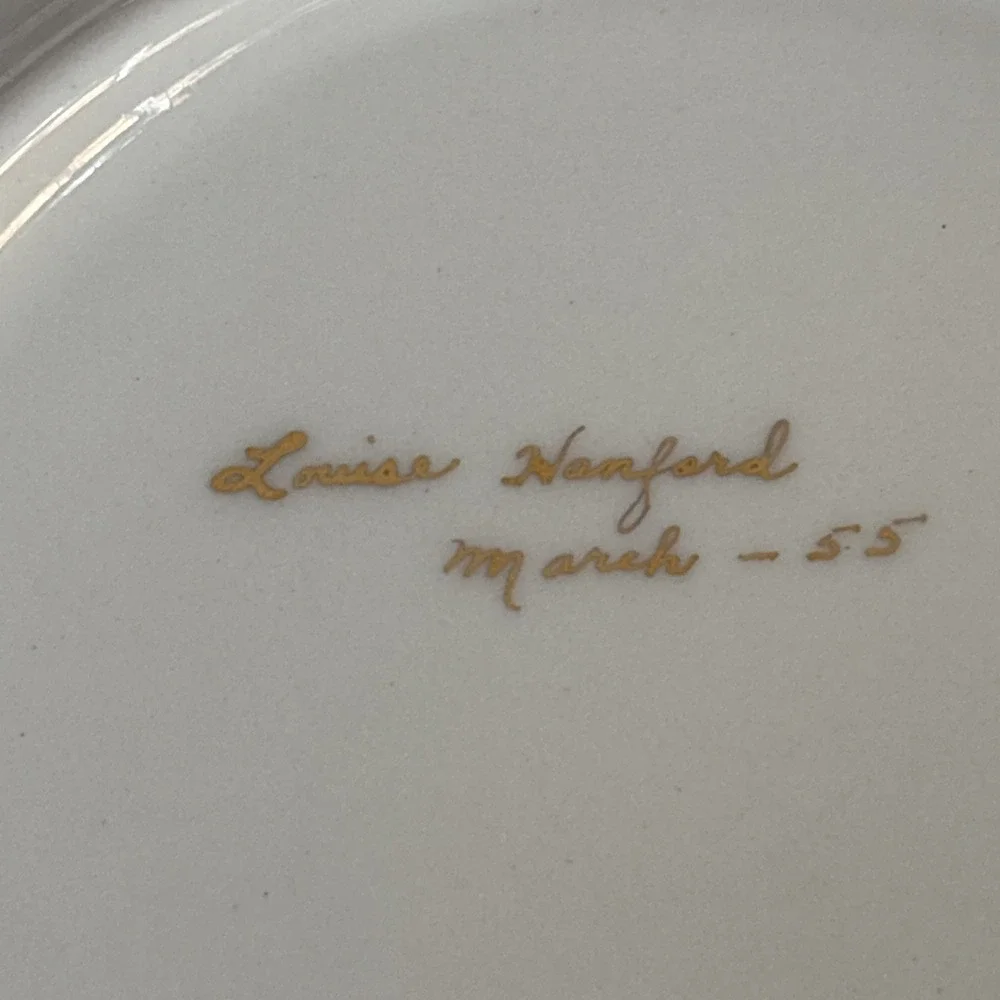 Vintage Hand Painted Fruits‎ Salad, Lunch, Display Plates 50's Louise Hanford